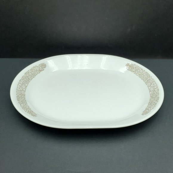 Corelle Woodland Brown Platter Corning Brown Flower Trim Serving Dish - Picture 2 of 5